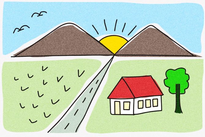 Mengapa Anak Suka Menggambar Gunung dan Matahari